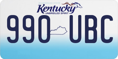 KY license plate 990UBC