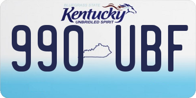 KY license plate 990UBF