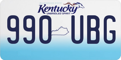 KY license plate 990UBG