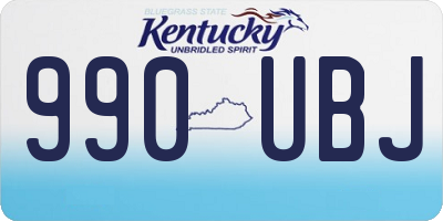 KY license plate 990UBJ