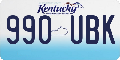 KY license plate 990UBK
