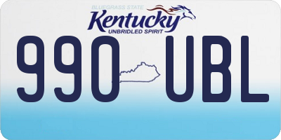 KY license plate 990UBL