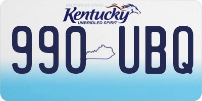 KY license plate 990UBQ