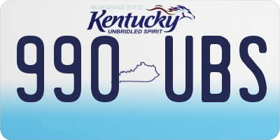 KY license plate 990UBS