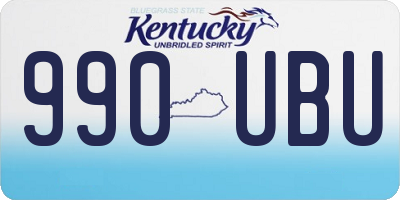 KY license plate 990UBU