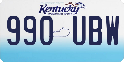 KY license plate 990UBW