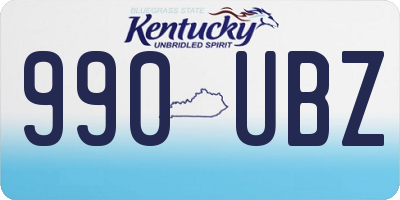 KY license plate 990UBZ