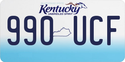 KY license plate 990UCF