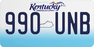 KY license plate 990UNB