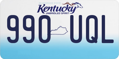 KY license plate 990UQL