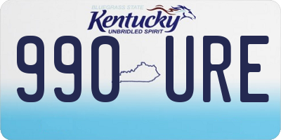 KY license plate 990URE