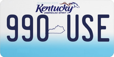 KY license plate 990USE