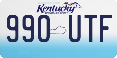 KY license plate 990UTF