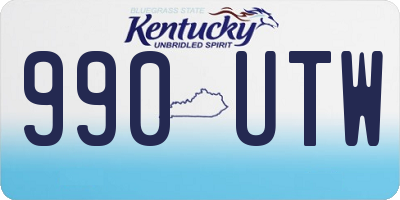 KY license plate 990UTW