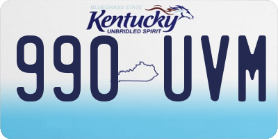 KY license plate 990UVM