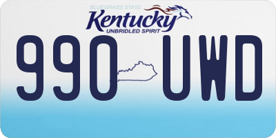KY license plate 990UWD