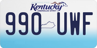 KY license plate 990UWF
