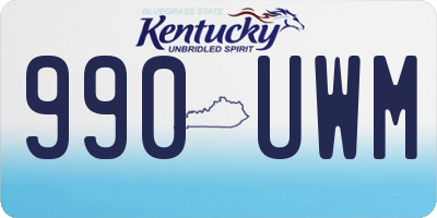 KY license plate 990UWM