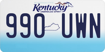 KY license plate 990UWN