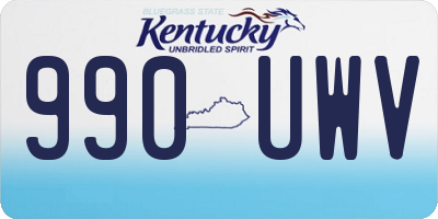 KY license plate 990UWV