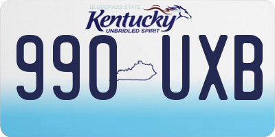 KY license plate 990UXB