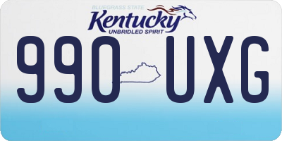 KY license plate 990UXG