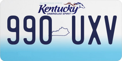 KY license plate 990UXV