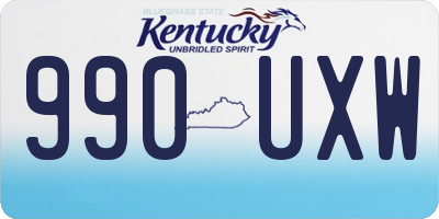 KY license plate 990UXW