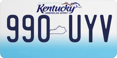 KY license plate 990UYV