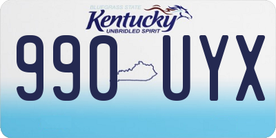 KY license plate 990UYX