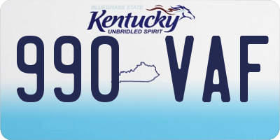 KY license plate 990VAF