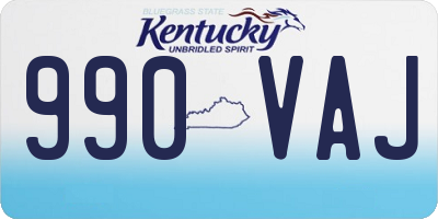 KY license plate 990VAJ