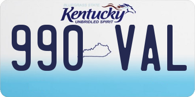KY license plate 990VAL
