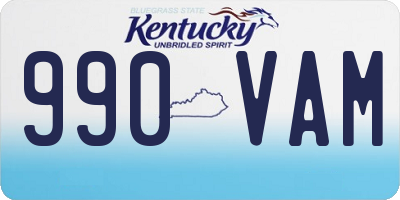KY license plate 990VAM