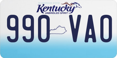 KY license plate 990VAO