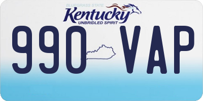 KY license plate 990VAP