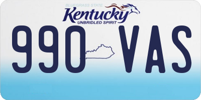 KY license plate 990VAS