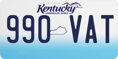 KY license plate 990VAT