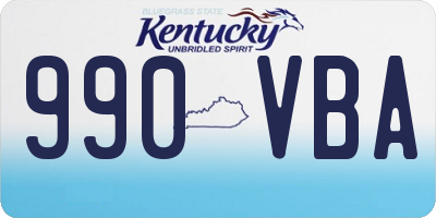 KY license plate 990VBA