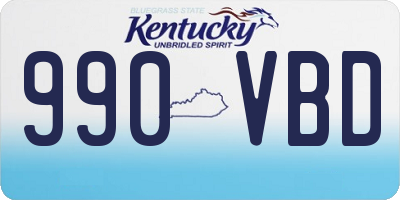KY license plate 990VBD