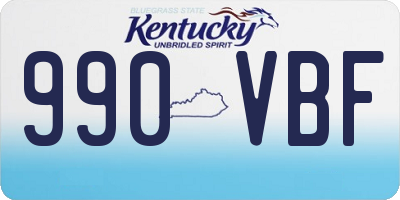 KY license plate 990VBF