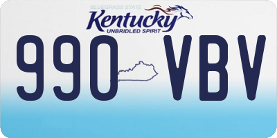 KY license plate 990VBV