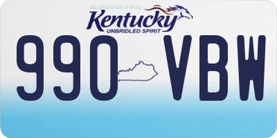 KY license plate 990VBW
