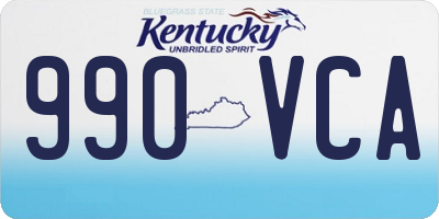 KY license plate 990VCA