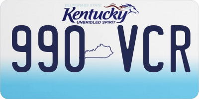 KY license plate 990VCR