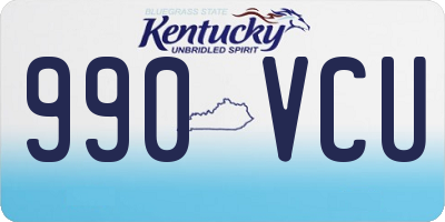 KY license plate 990VCU