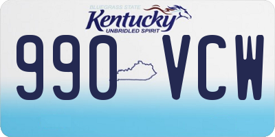 KY license plate 990VCW