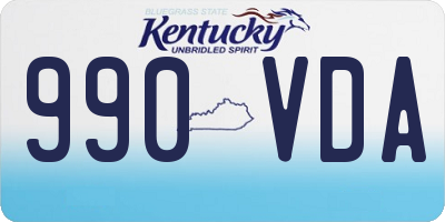 KY license plate 990VDA