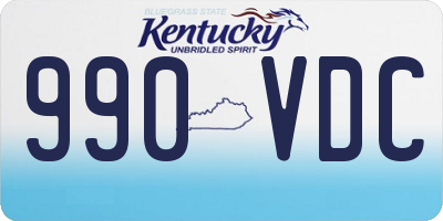 KY license plate 990VDC
