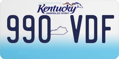 KY license plate 990VDF
